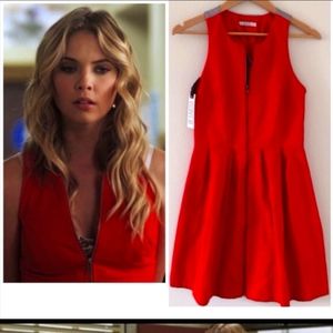 BB Dakota Red Dress zip front twist back